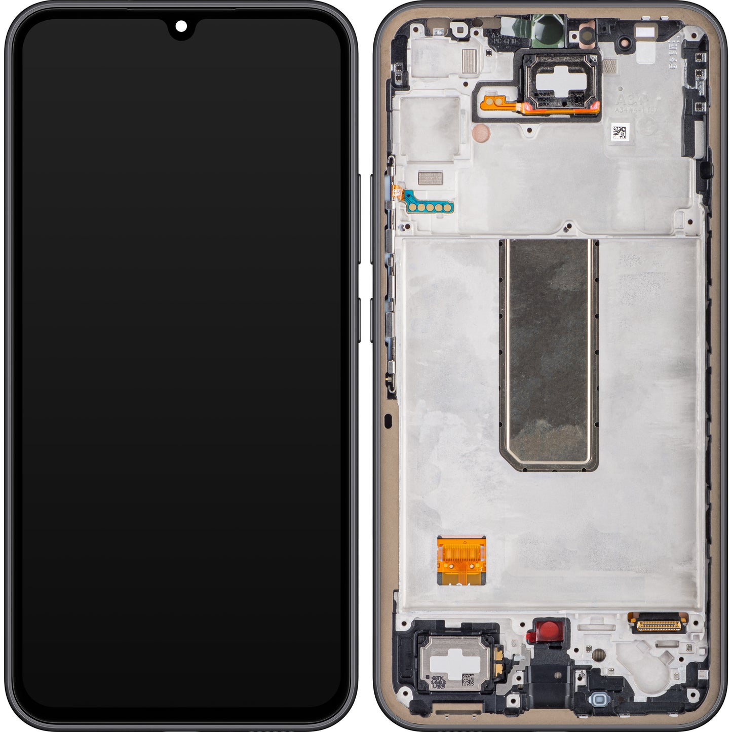 Berøringsskjerm Samsung Galaxy A34 A346, med ramme, svart (grafitt), servicepakke GH82-31200A