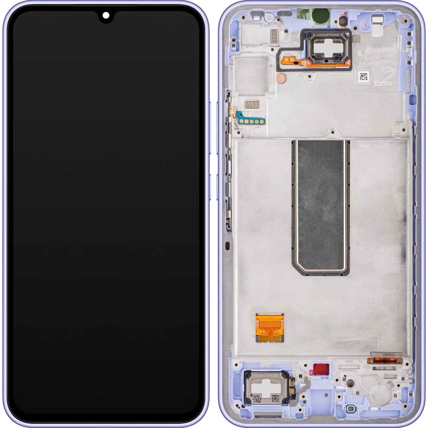 Berøringsskjerm Samsung Galaxy A34 A346, med ramme, lilla, servicepakke GH82-31200D