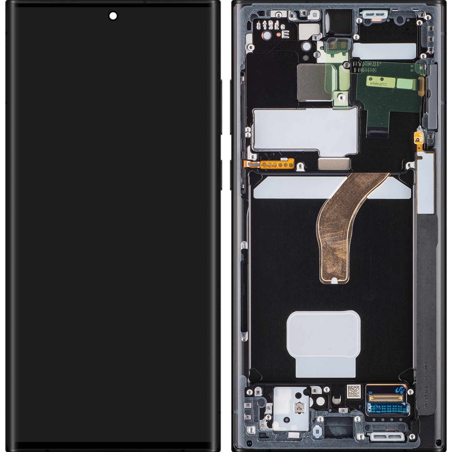 Berøringsskjerm Samsung Galaxy S22 Ultra 5G S908, med ramme, himmelblå, servicepakke GH82-2747488E