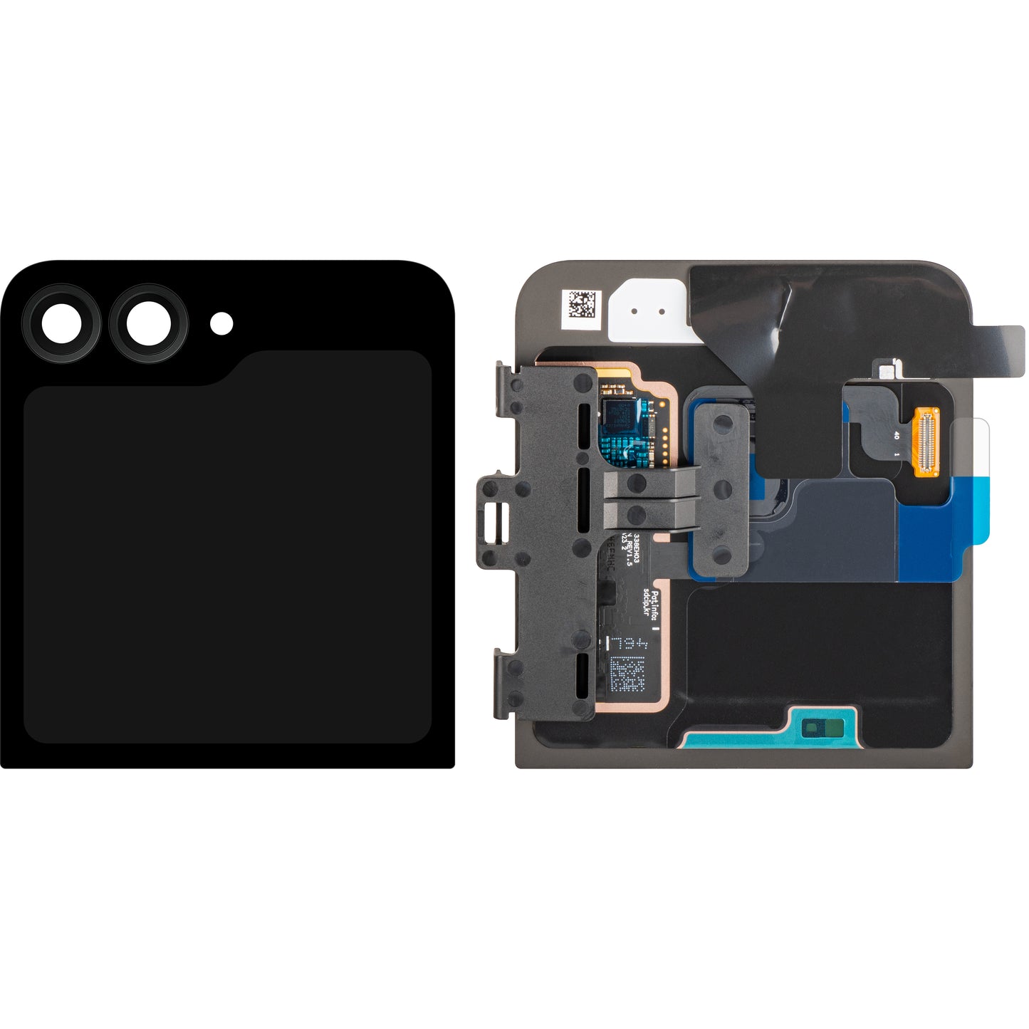 Display med Touchscreen Samsung Galaxy Z Flip7 FE F761, Under Outer, Svart, Servicepakke GH97-30985A