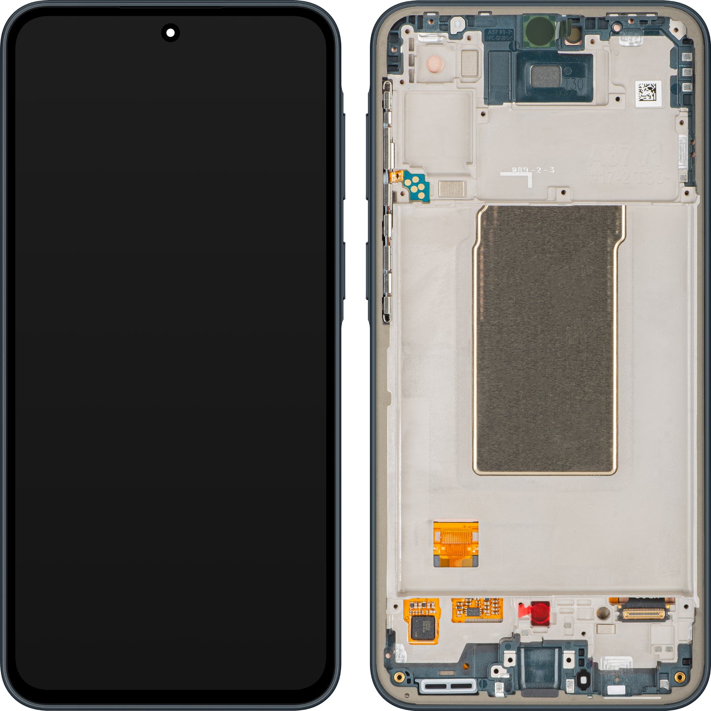 Samsung Galaxy A37 5G berøringsskjerm med ramme, grønn (Graygreen), servicepakke GH82-39232B