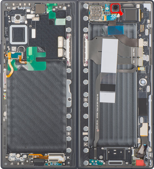 Samsung Galaxy Z Fold8 Ultra F976 berøringsskjermdisplay med ramme, under inner, svart (grafitt), servicepakke GH82-39805A