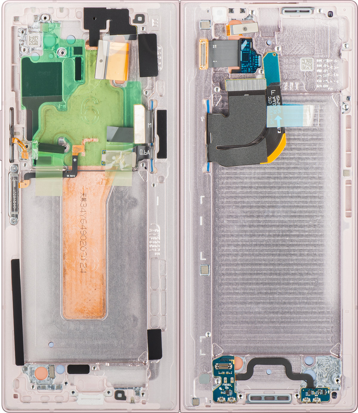 Samsung Galaxy Z Fold6 F956 berøringsskjermdisplay med ramme, under inner, rosa, servicepakke GH82-35042B