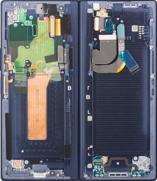 Samsung Galaxy Z Fold6 F956 berøringsskjermdisplay med ramme, under inner, marineblå (Navy), servicepakke GH82-35042C