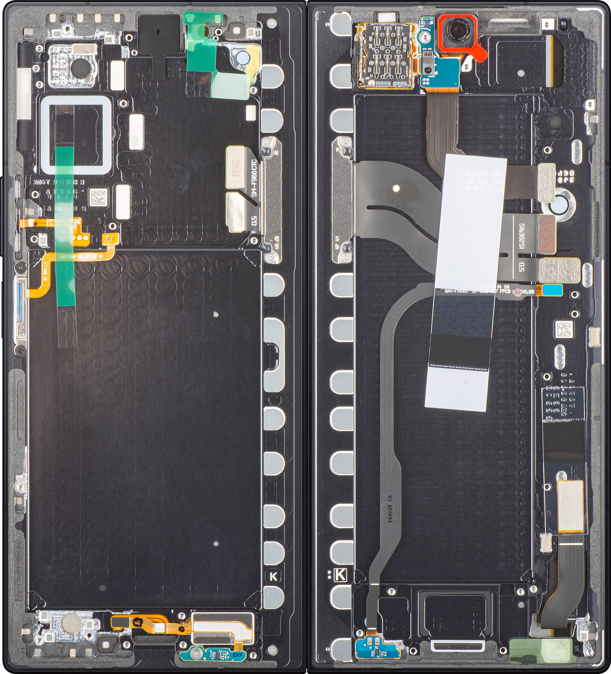 Samsung Galaxy Z Fold7 F966 berøringsskjermdisplay med ramme, under inner, svart (Jet Black), servicepakke GH82-37548C