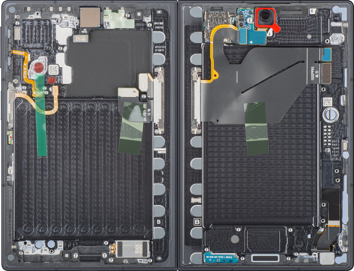 Samsung Galaxy Z Fold8 F971 berøringsskjermdisplay med ramme, under inner, svart (grafitt), servicepakke GH82-39869A