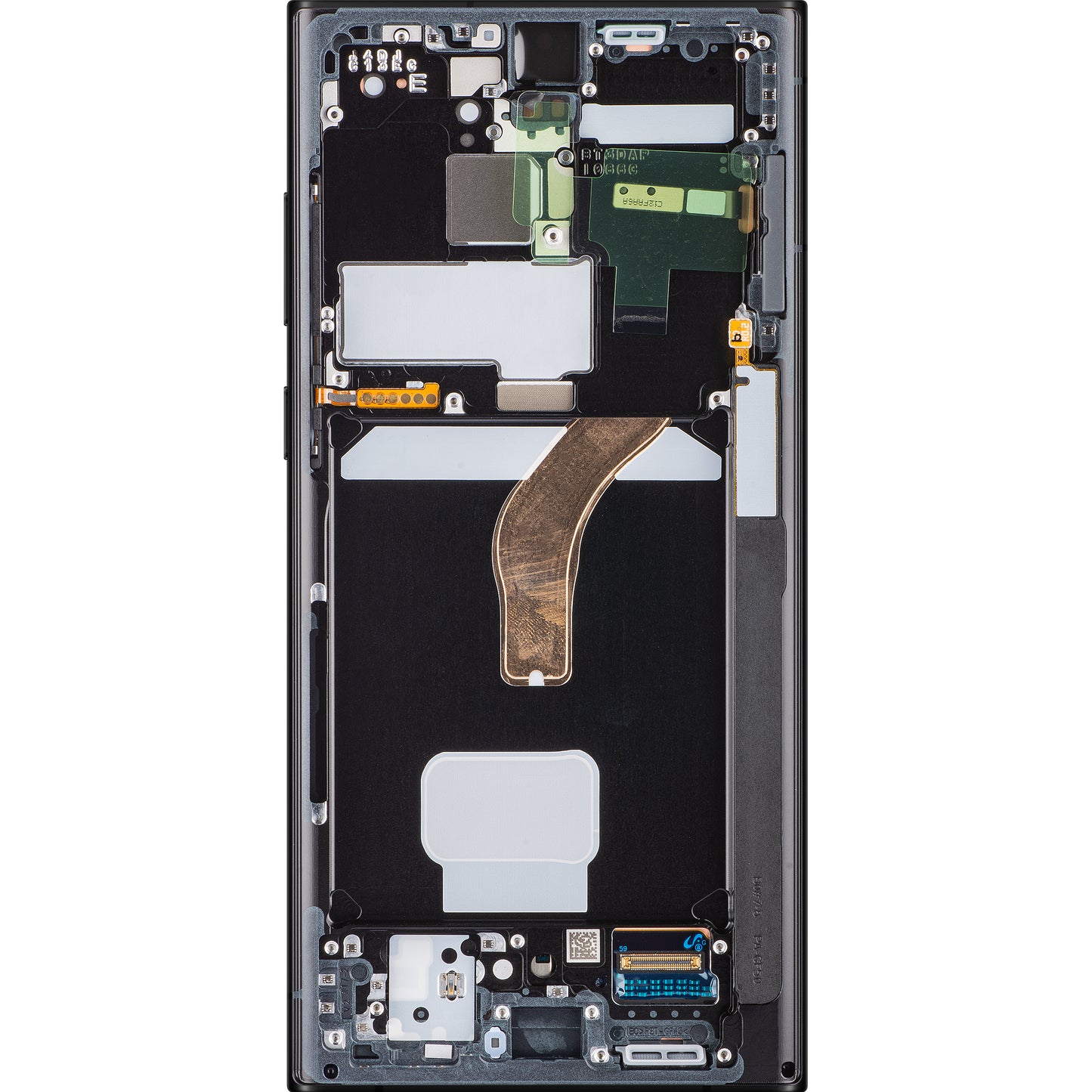 Berøringsskjerm Samsung Galaxy S22 Ultra 5G S908, med ramme, himmelblå, servicepakke GH82-2747488E