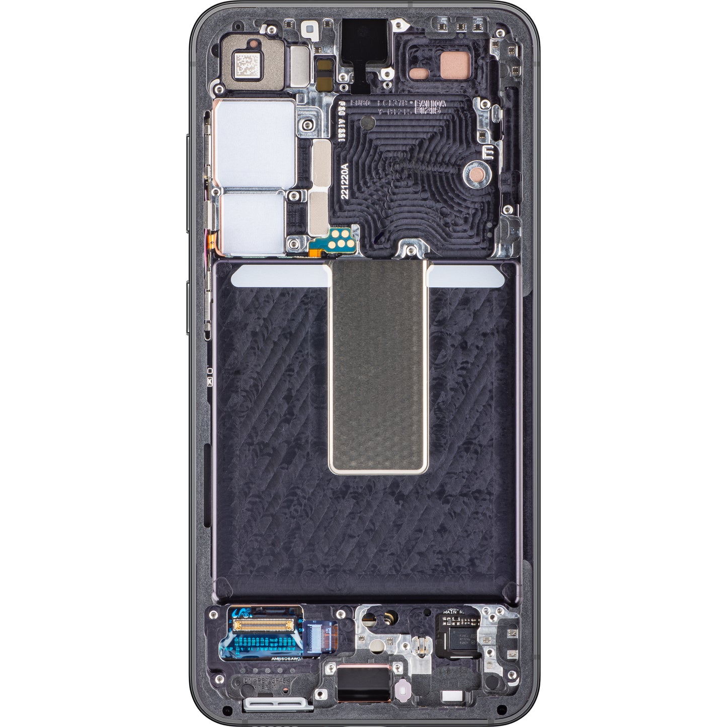 Berøringsskjerm Samsung Galaxy S23 S911, med ramme, svart (Phantom Black), Service Pack GH82-30480A