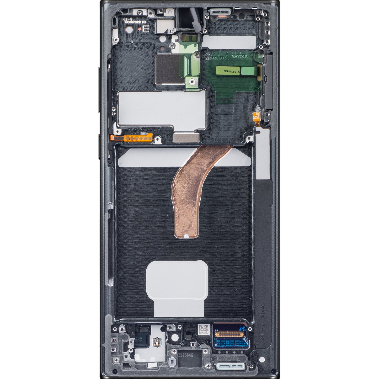 Samsung Galaxy S22 Ultra 5G berøringsskjerm S908, med ramme, svart, servicepakke GH82-27488A