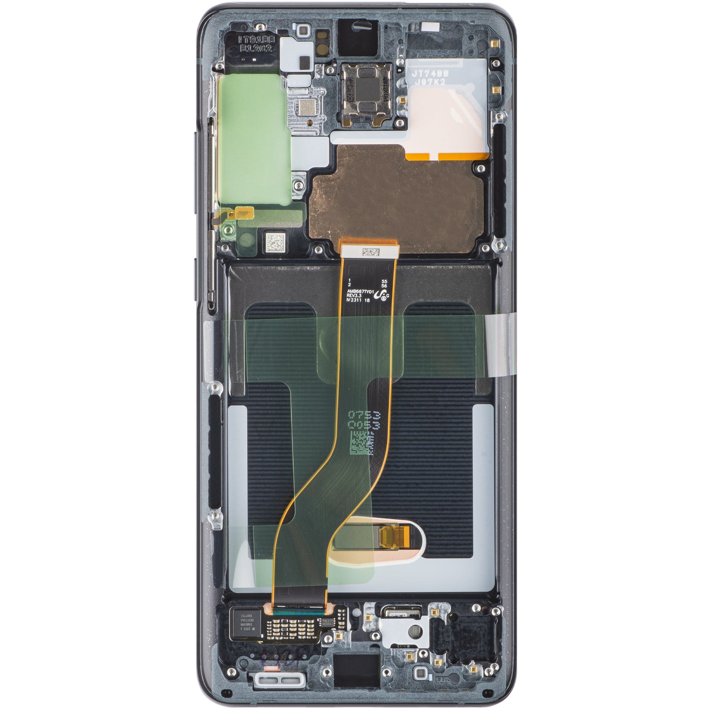 Berøringsskjerm Samsung Galaxy Galaxy S20+ 5G G986 / S20+ G985, med ramme, svart, servicepakke GH82-3144441A