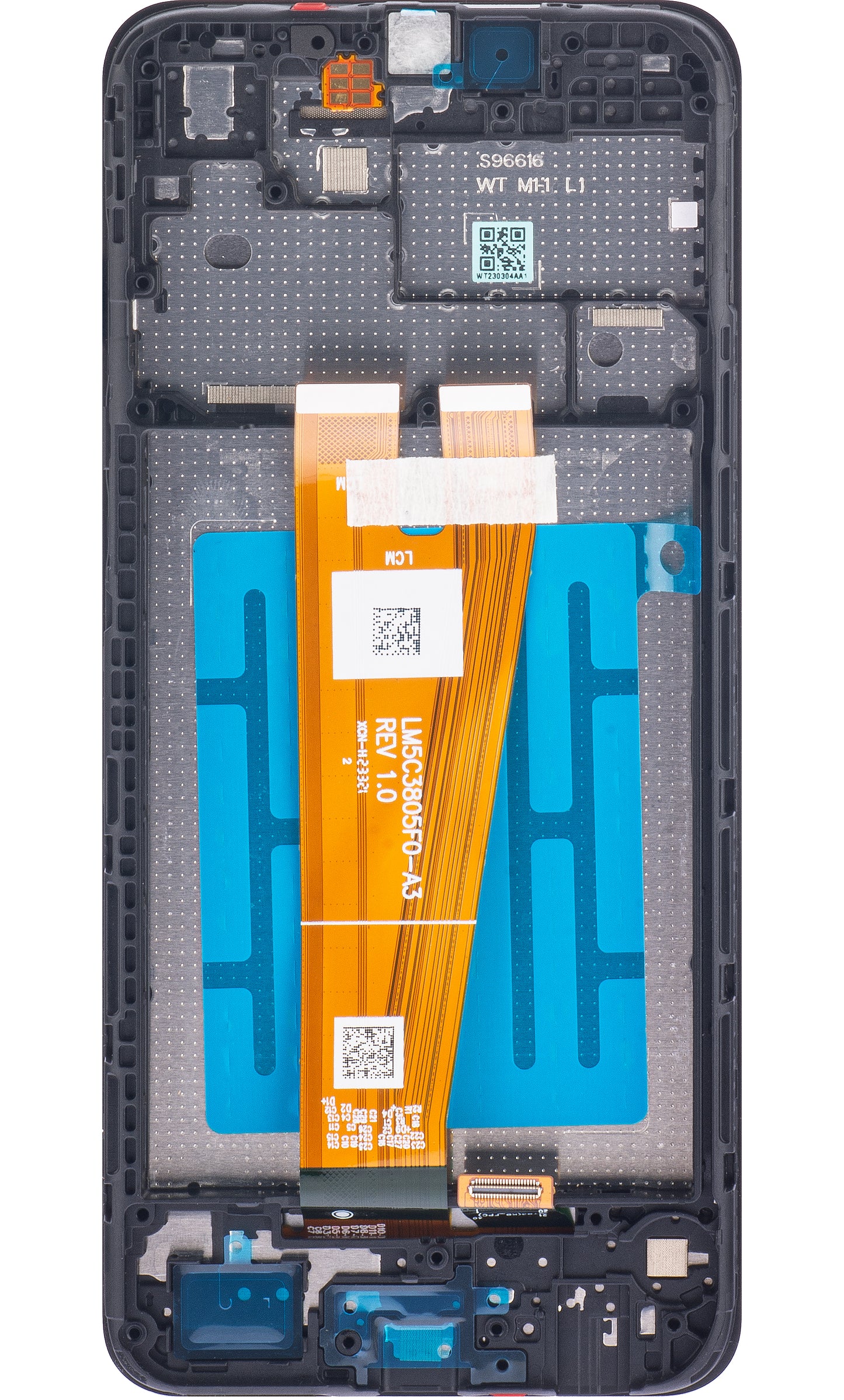 Samsung Galaxy Galaxy A04 A045 berøringsskjerm med ramme, svart, servicepakke GH81-2272731A