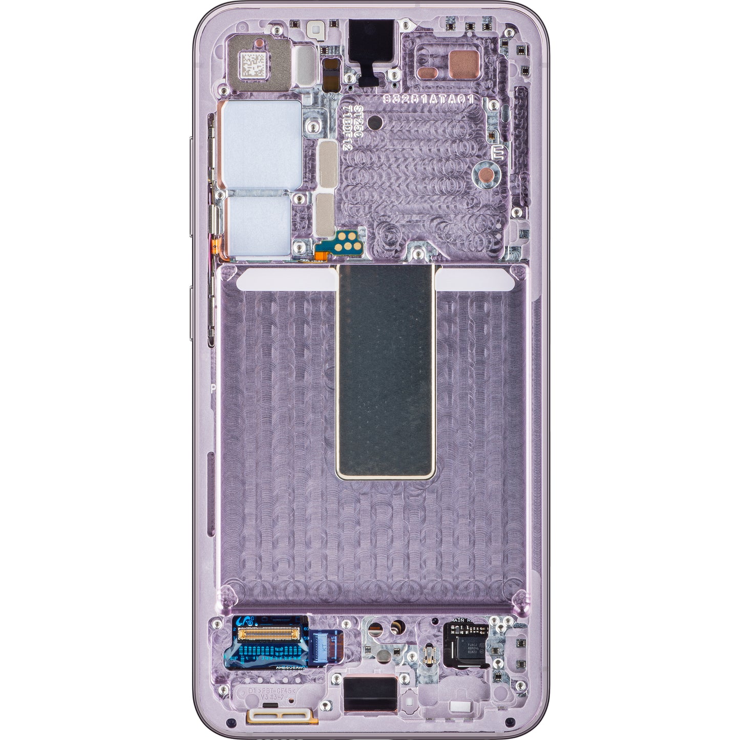 Samsung Galaxy S23 S911 berøringsskjerm med ramme, rosa (lavendel), servicepakke GH82-30480D