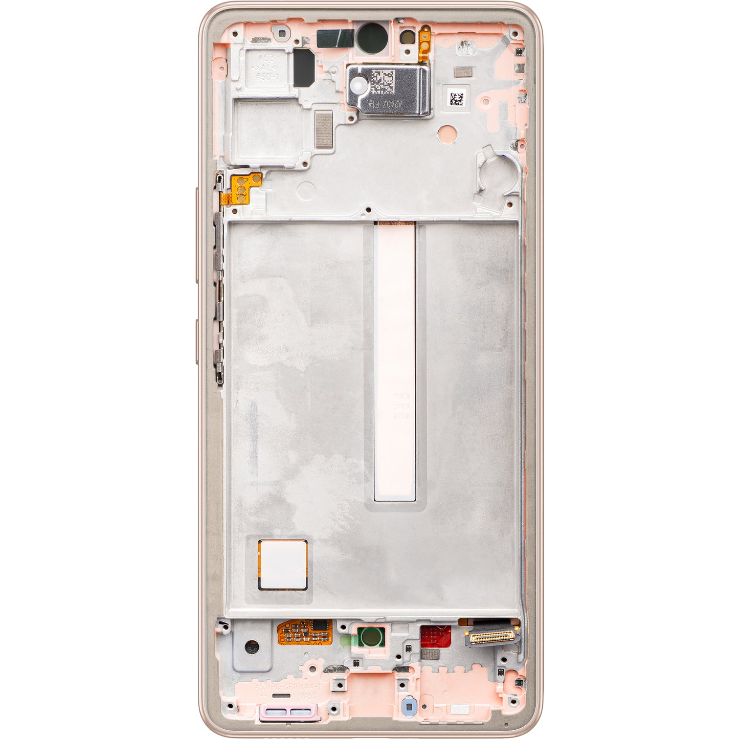 Samsung Galaxy Galaxy A53 5G A536 berøringsskjerm med ramme, oransje (fersken), Servicepakke GH82-28024D Servicepakke GH82-28024D