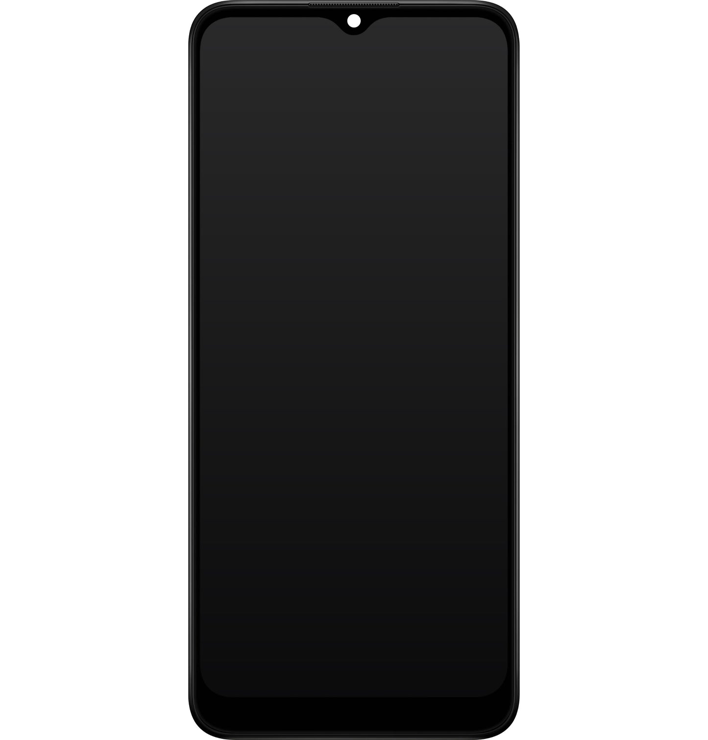 Berøringsskjerm Samsung Galaxy A03 A035, med ramme, versjon F, svart, servicepakke GH81-21625A