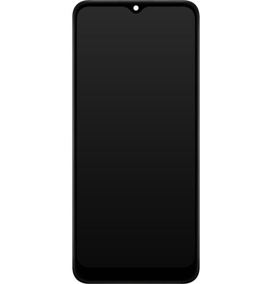 Berøringsskjerm Samsung Galaxy A03 A035, med ramme, versjon F, svart, servicepakke GH81-21625A