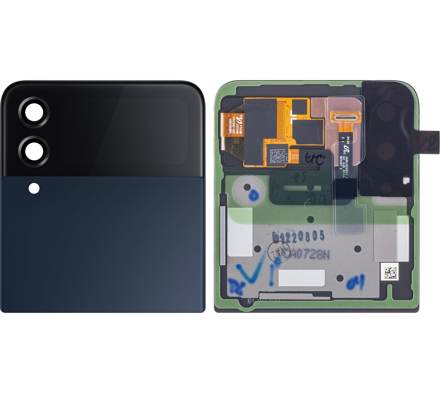 Berøringsskjerm Samsung Galaxy Z Flip4 F721, Sub Outer, blå (skreddersydd), servicepakke GH97-27947E