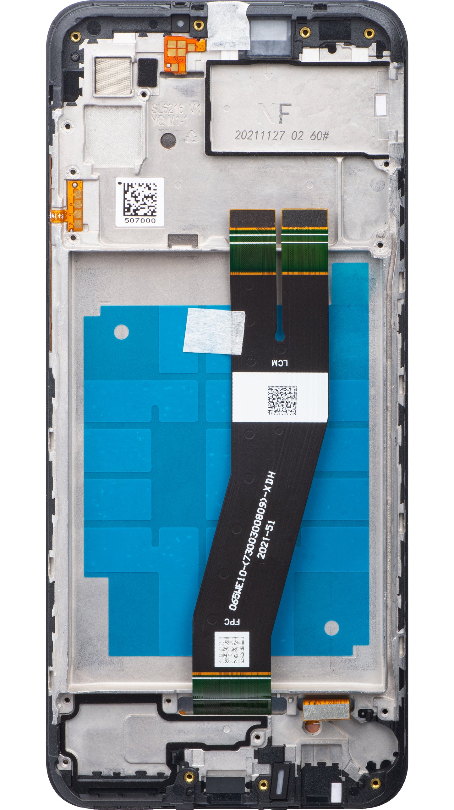 Berøringsskjerm Samsung Galaxy A03 A035, med ramme, G-versjon, svart, servicepakke GH81-21626A