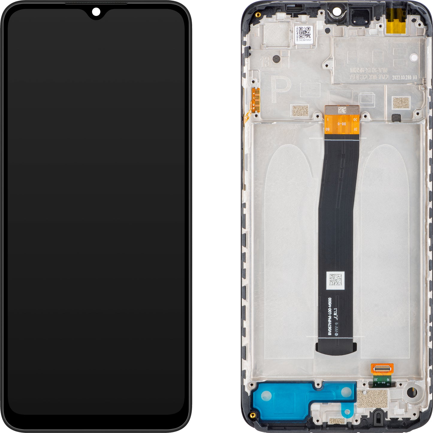 Xiaomi Poco C40 berøringsskjerm med ramme, svart (Power Black), Servicepakke 560001C3QP00