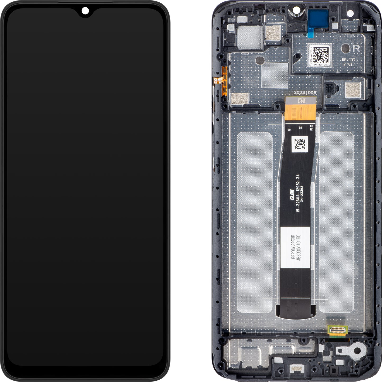 Berøringsskjerm Xiaomi Redmi 12C, med ramme, Grafittgrå, Servicepakke 5600010C3T00