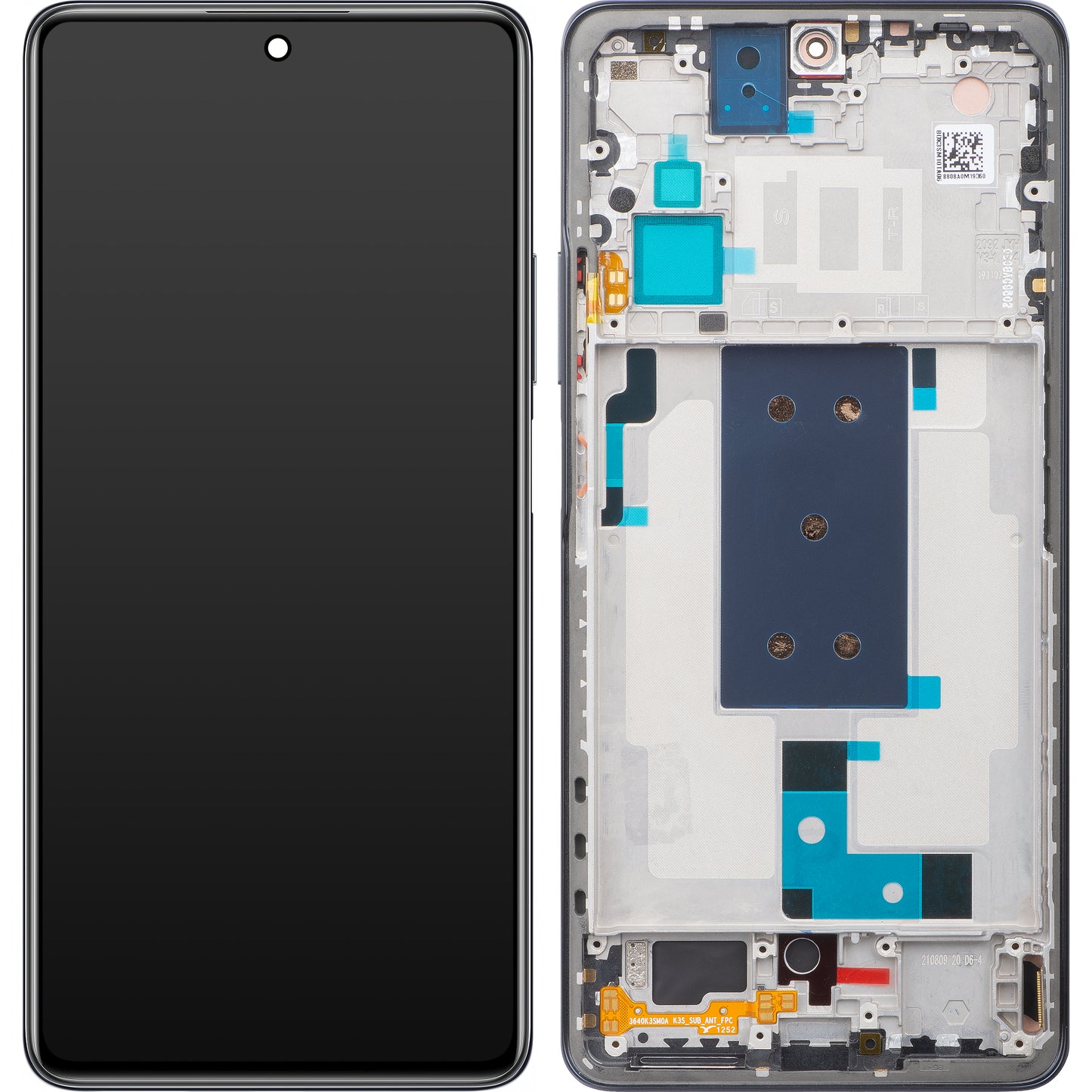 Touchscreen-display Xiaomi 11T Pro, med ramme, grå, Swap 5600030K3S00