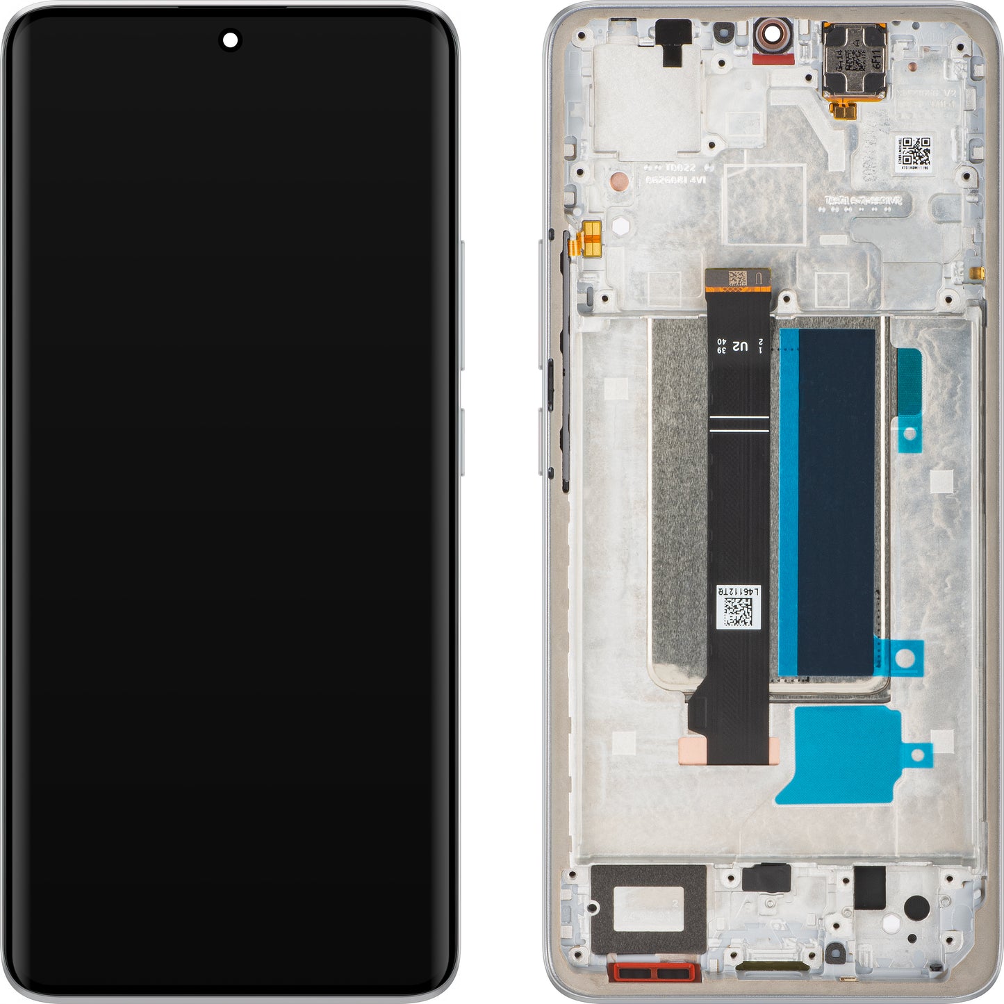 Display med Touchscreen Xiaomi Redmi Note 13 Pro+, med Ramme, Hvit (Moonlight White), Service Pack 560001N16U00