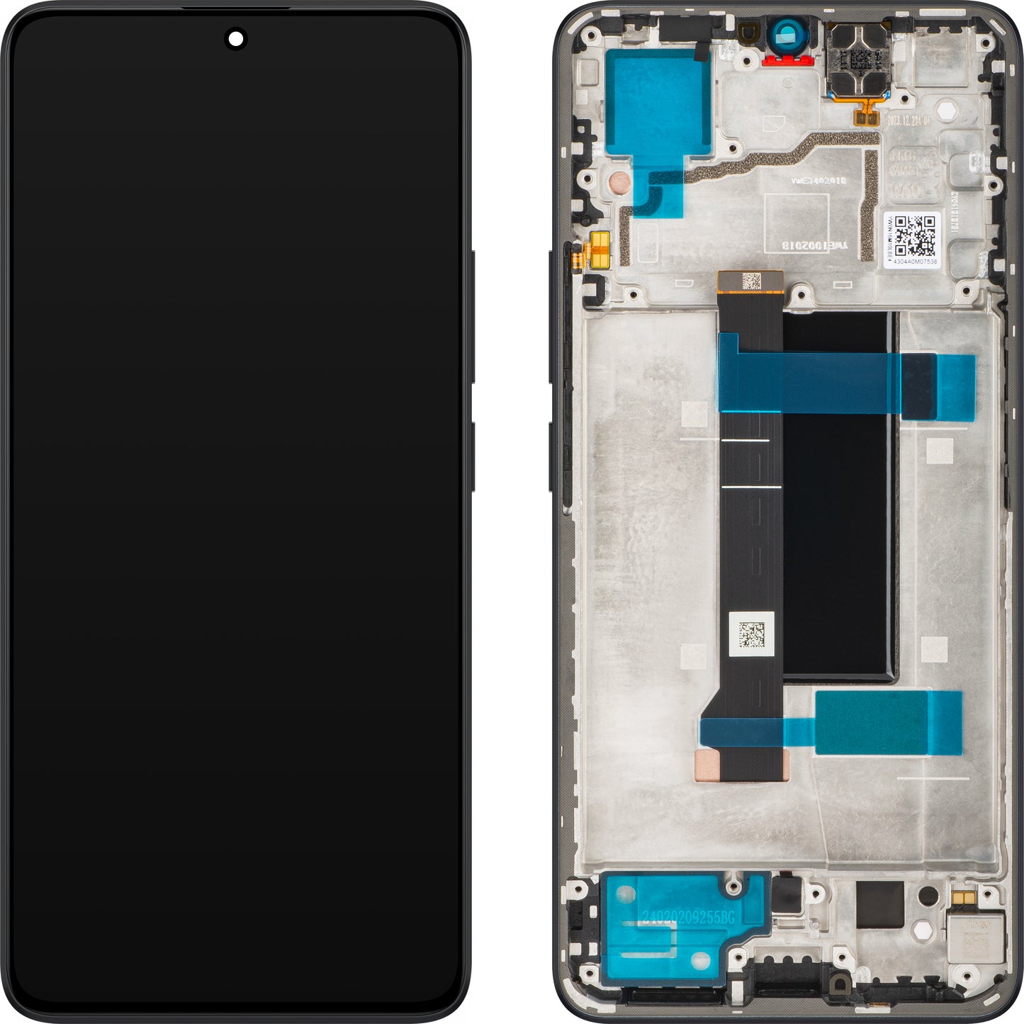 Display med Touchscreen Xiaomi Poco X6 / Redmi Note 13 Pro 5G, med ramme, Svart, Service Pack 5600020N1600