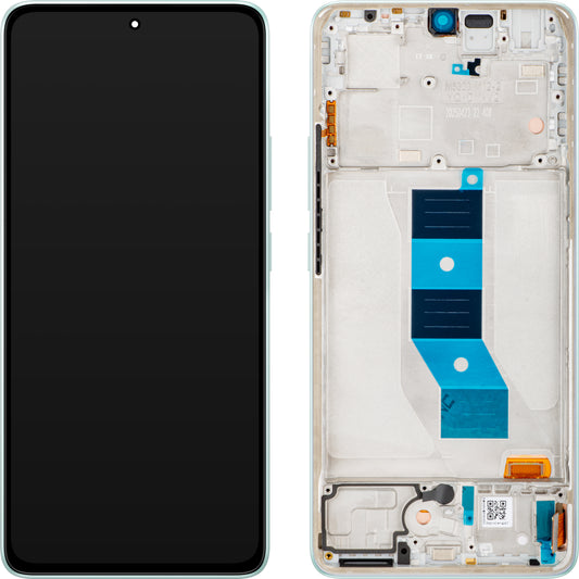 Display med Touchscreen Xiaomi Redmi Note 14 5G, med Ramme, Grønn (Coral Green), Service Pack 56001800O1700