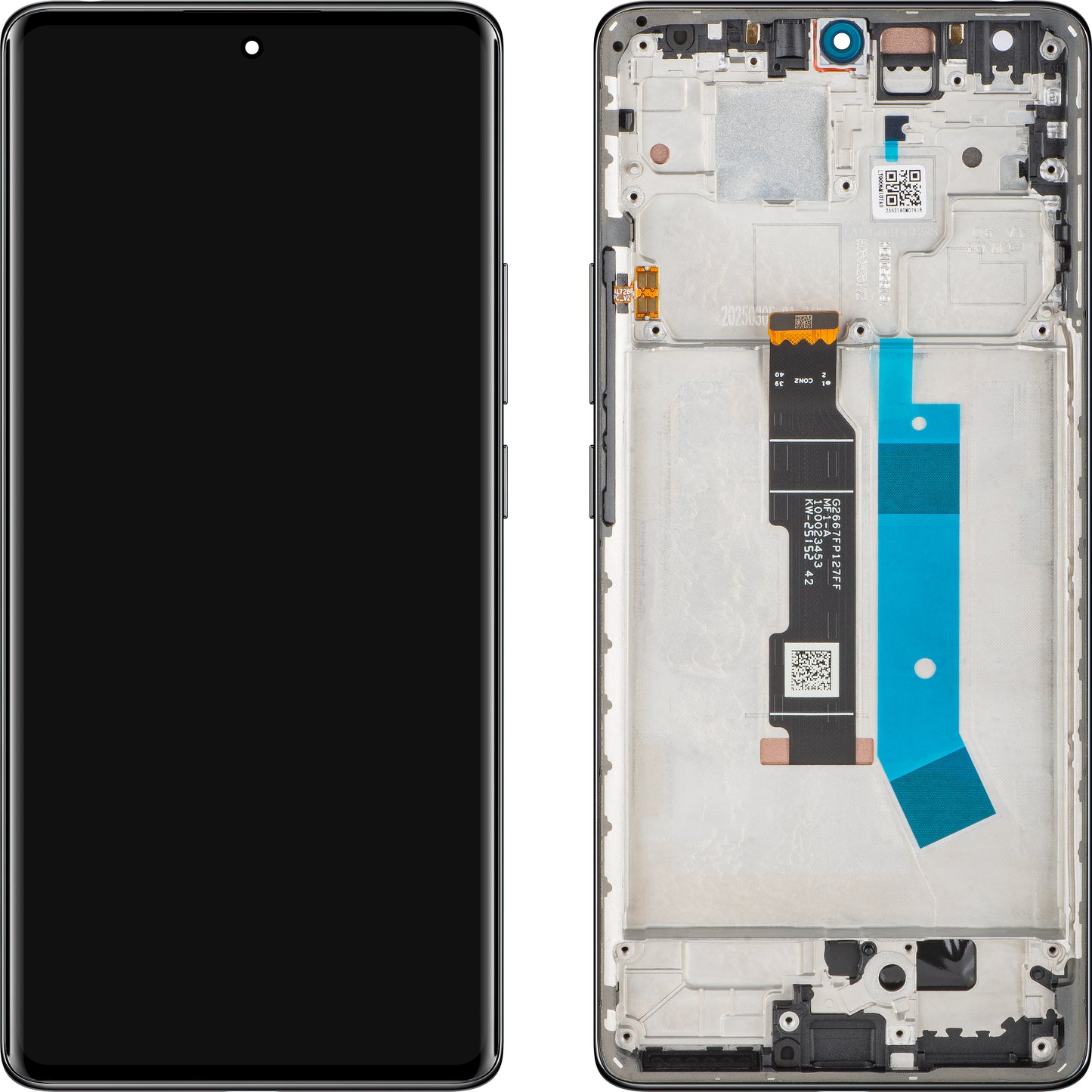 Display med Touchscreen Xiaomi Redmi Note 14 Pro 4G, med ramme, Svart (Midnight Black), Service Pack 560003000O600