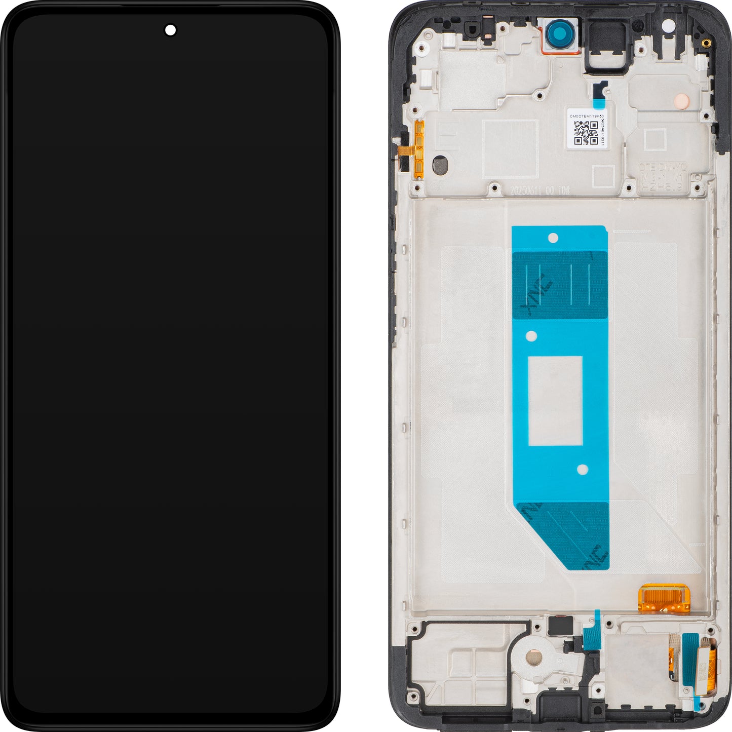 Display med Touchscreen Xiaomi Redmi Note 14 4G, med Ramme, Europeisk Versjon, Svart (Midnight Black), Service Pack 56000700O7E00