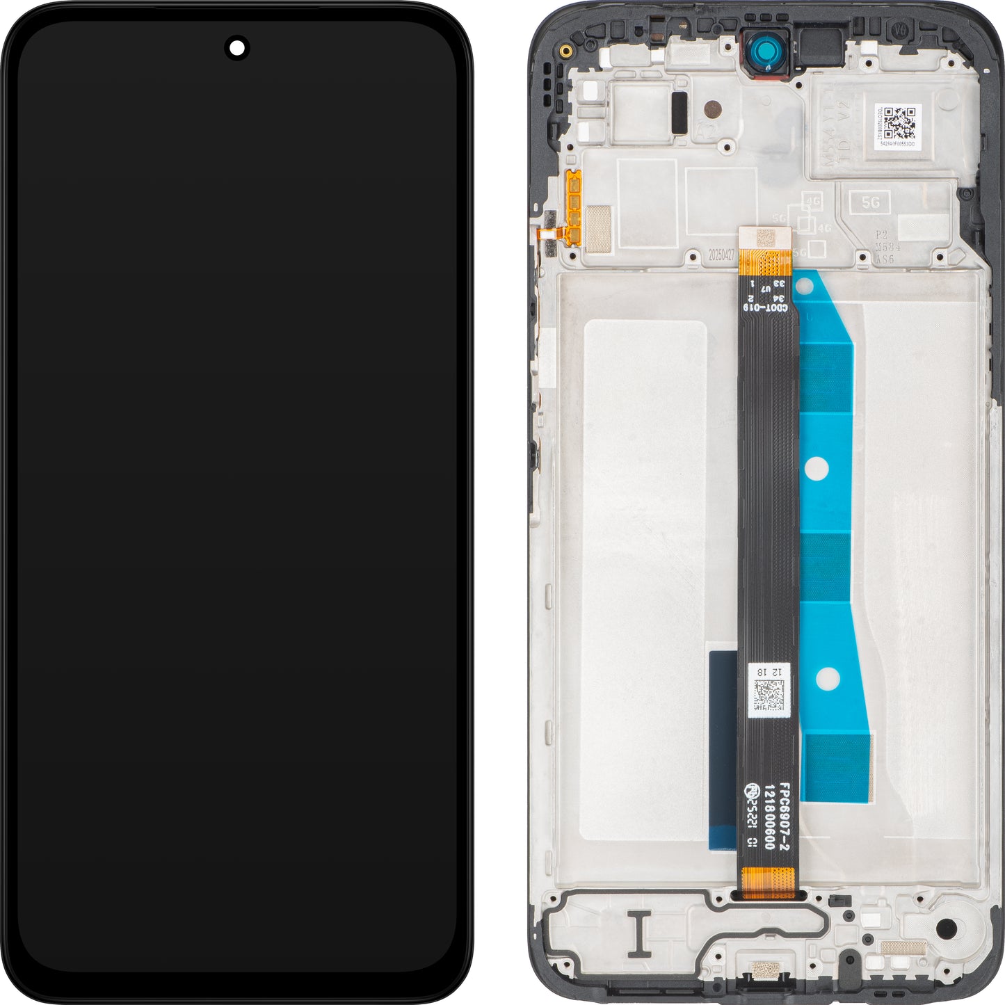 Display med Touchscreen Xiaomi Poco M7 4G / Redmi 15 4G, med Ramme, Europeisk Versjon, Svart, Service Pack 560001O19AP00