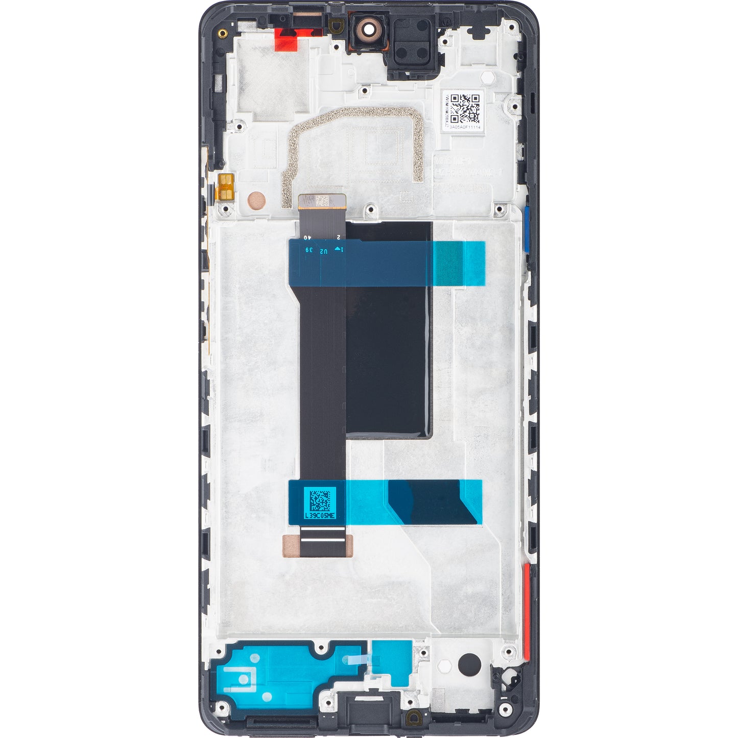 Berøringsskjerm Xiaomi Redmi Note 12 Pro 5G, med ramme, svart (midnattssvart), Servicepakke 5600010M1600