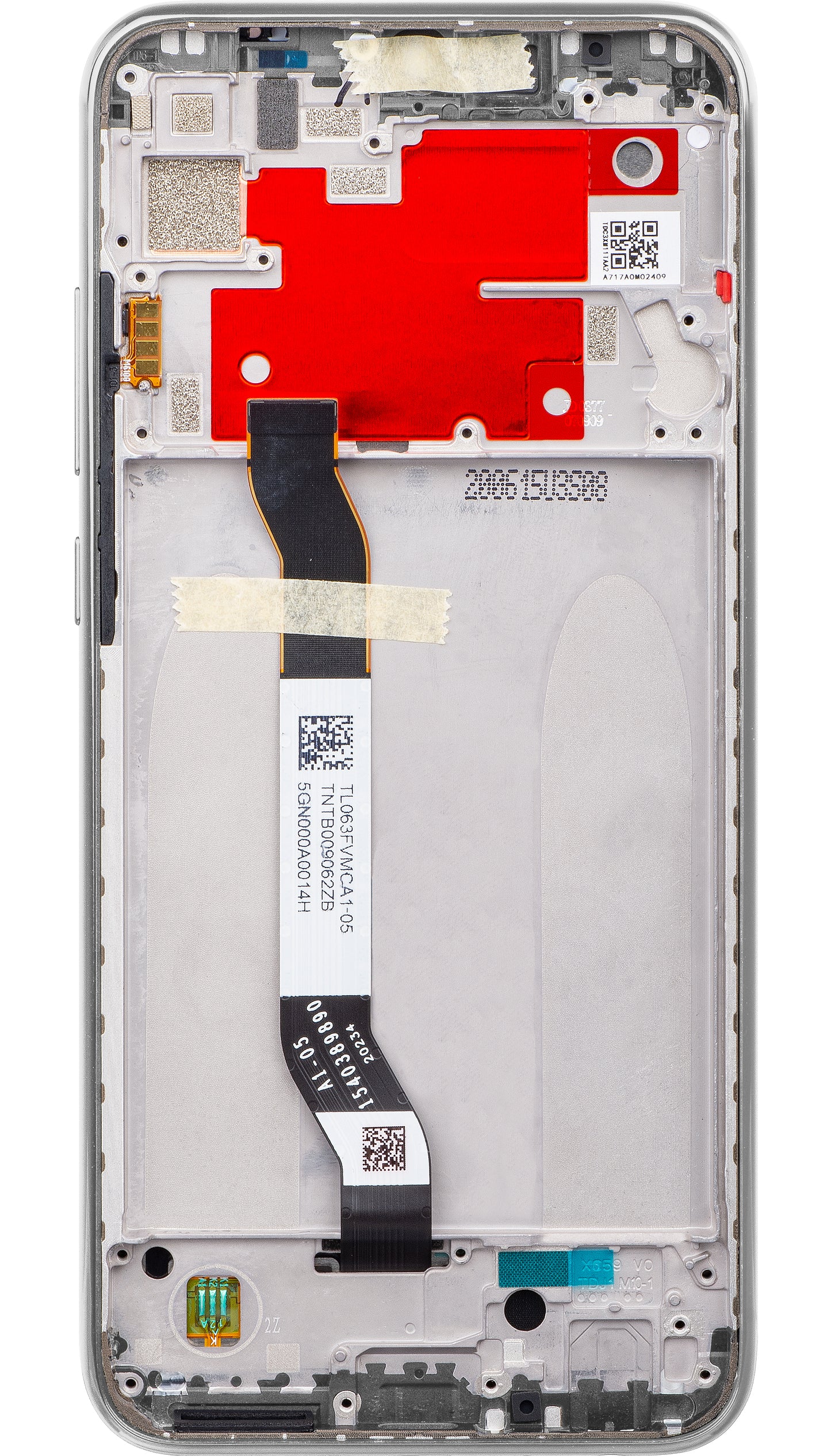Xiaomi Redmi Note 8T berøringsskjerm, med ramme, sølv (måneskinnhvit), servicepakke 560002020C3X00