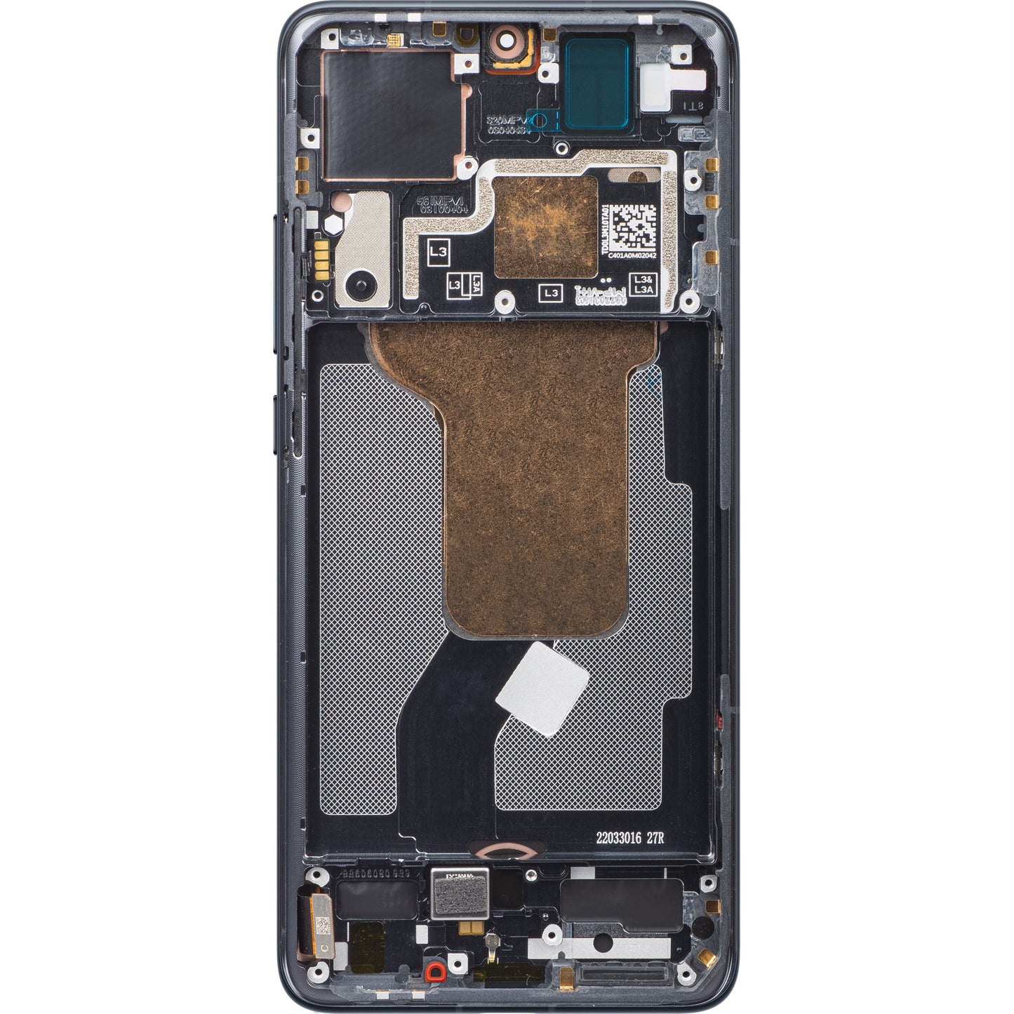 Berøringsskjerm Xiaomi 12S / 12X / 12, med ramme, svart, servicepakke 56000300300L300