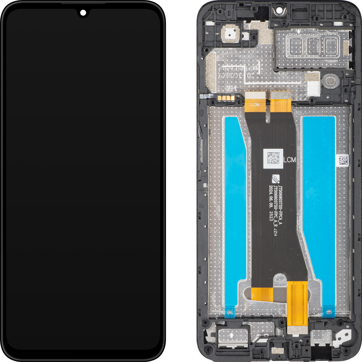 Skjerm med berøringsskjerm til ZTE Blade A55, med ramme, svart, Service Pack 80800519965