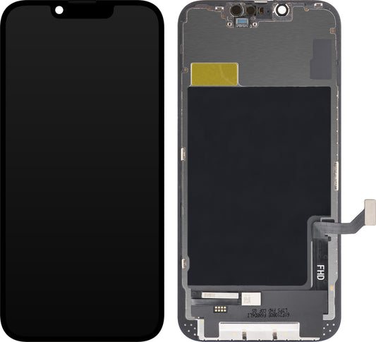 ZY berøringsskjerm for Apple iPhone 14, med ramme, In-Cell IC Movable LCD-versjon, svart