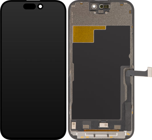 ZY berøringsskjerm for Apple iPhone 15 Pro, med ramme, In-Cell IC Movable LCD-versjon, svart