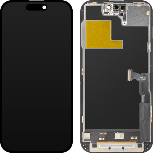 ZY berøringsskjerm for Apple iPhone 14 Pro, med ramme, In-Cell IC Movable LCD-versjon, svart
