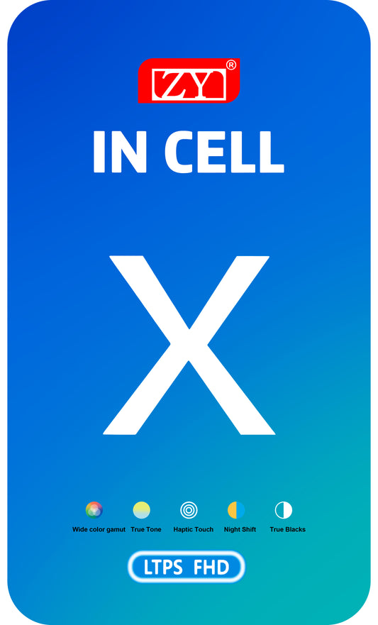 ZY berøringsskjerm for Apple iPhone X, med ramme, In-Cell LCD-versjon, svart