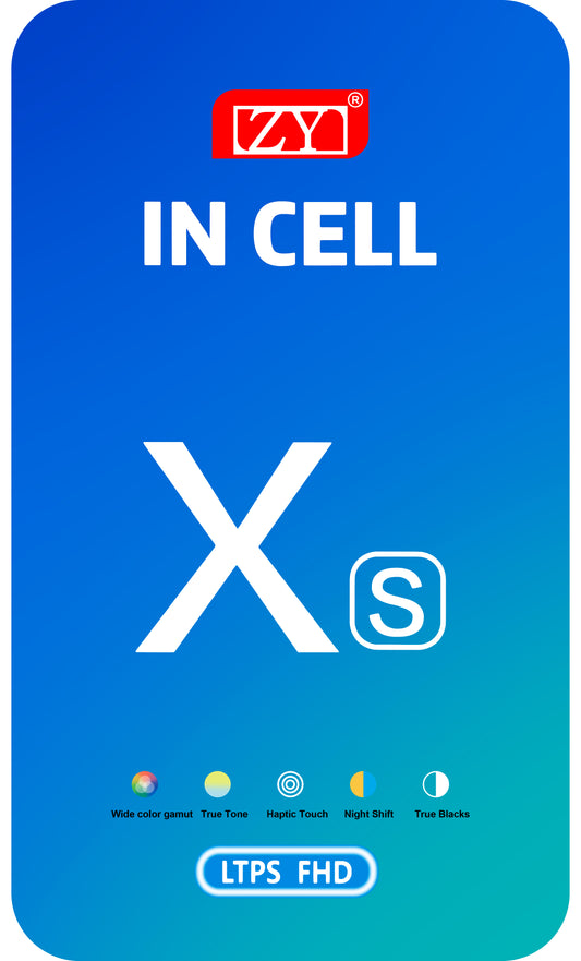 ZY berøringsskjerm for Apple iPhone XS, med ramme, In-Cell LCD-versjon, svart