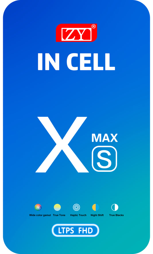 ZY berøringsskjerm for Apple iPhone XS Max, med ramme, In-Cell LCD-versjon, svart