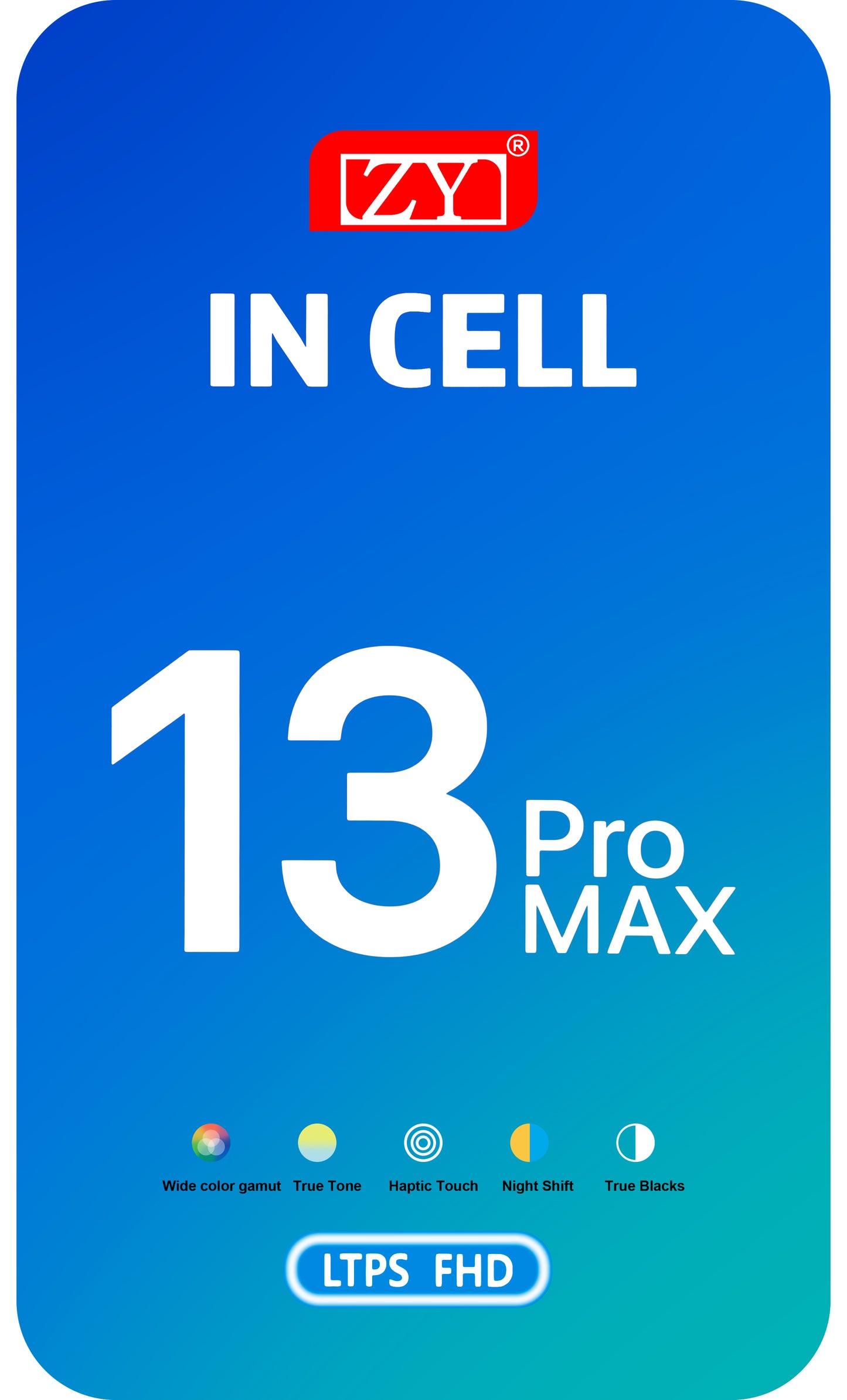 ZY berøringsskjerm for Apple iPhone 13 Pro Max, med ramme, In-Cell IC Movable LCD-versjon, svart