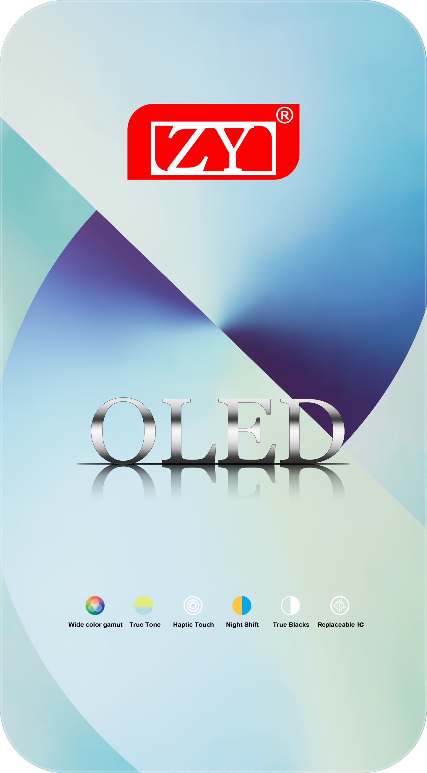 ZY berøringsskjerm for Apple iPhone 13 Pro, med ramme, OLED IC bevegelig versjon, svart