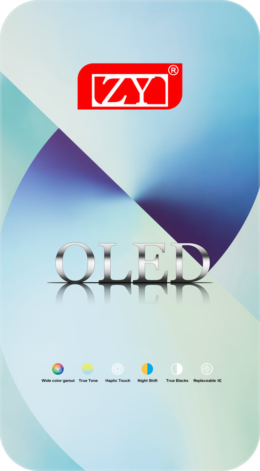 ZY berøringsskjerm for Apple iPhone 13 Pro, med ramme, OLED IC bevegelig versjon, svart