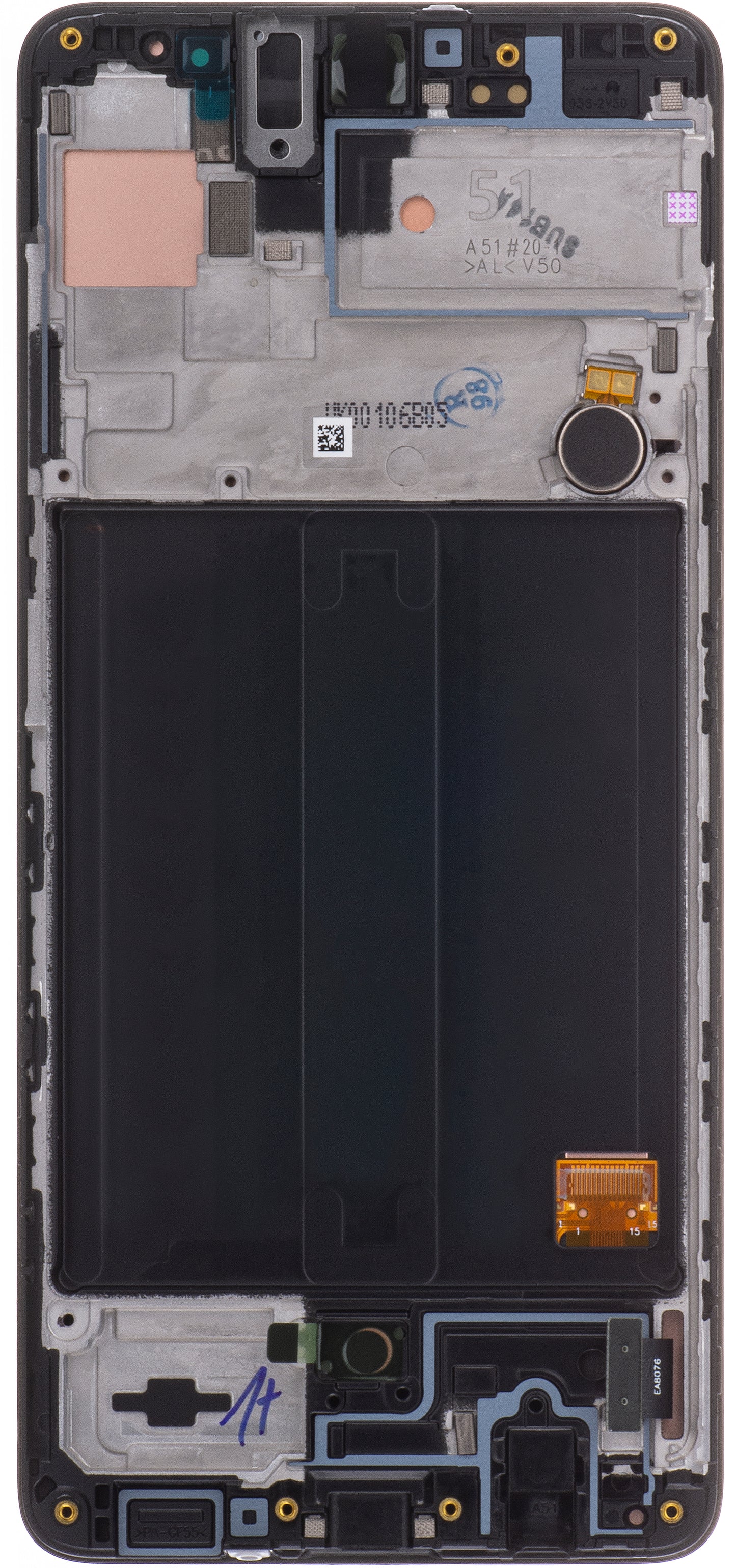 Berøringsskjerm Samsung Galaxy A51 A515, med ramme, svart, servicepakke GH82-2161669A