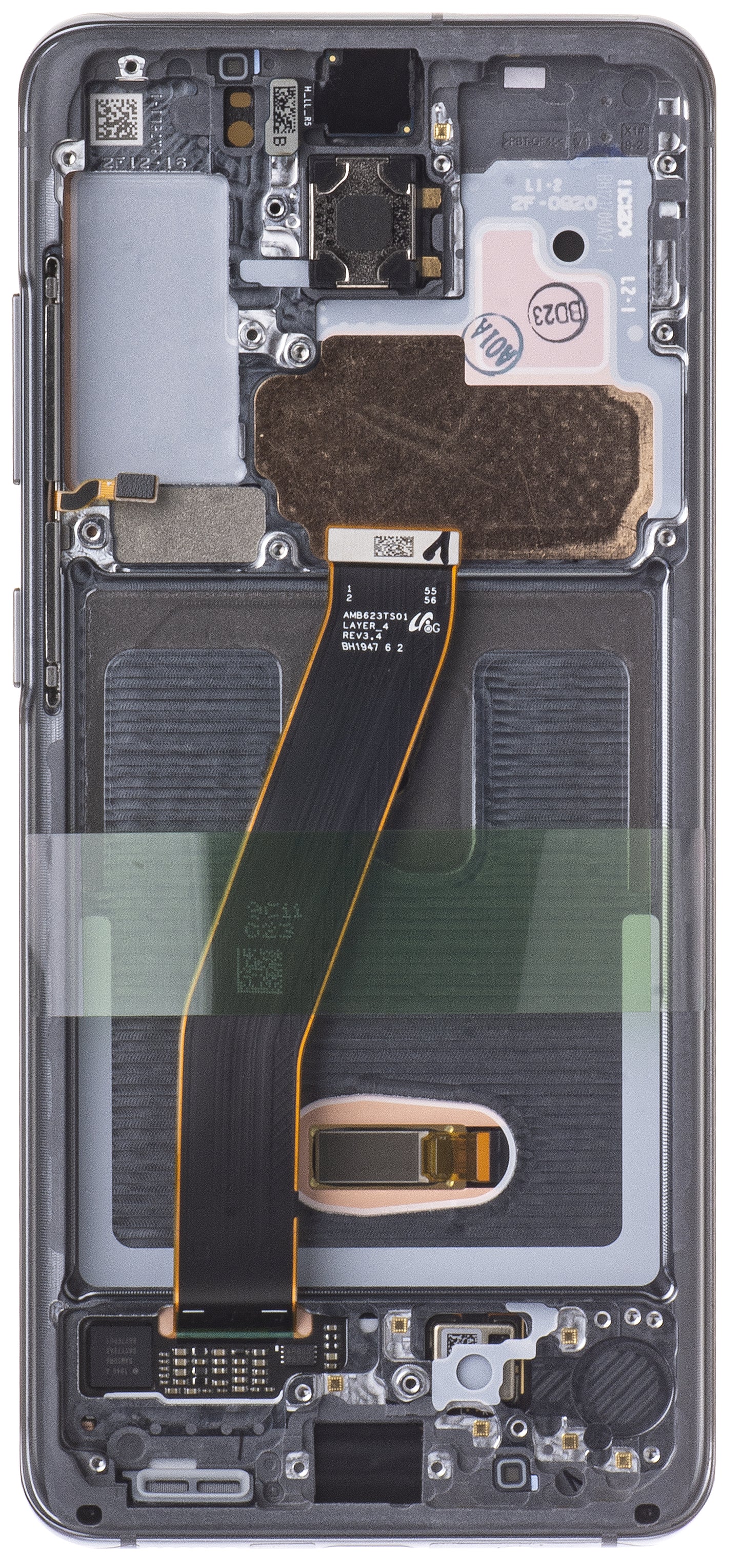 Berøringsskjerm Samsung Galaxy Galaxy S20 5G G981 / S20 G980, med ramme, grå, servicepakke GH82-22131A