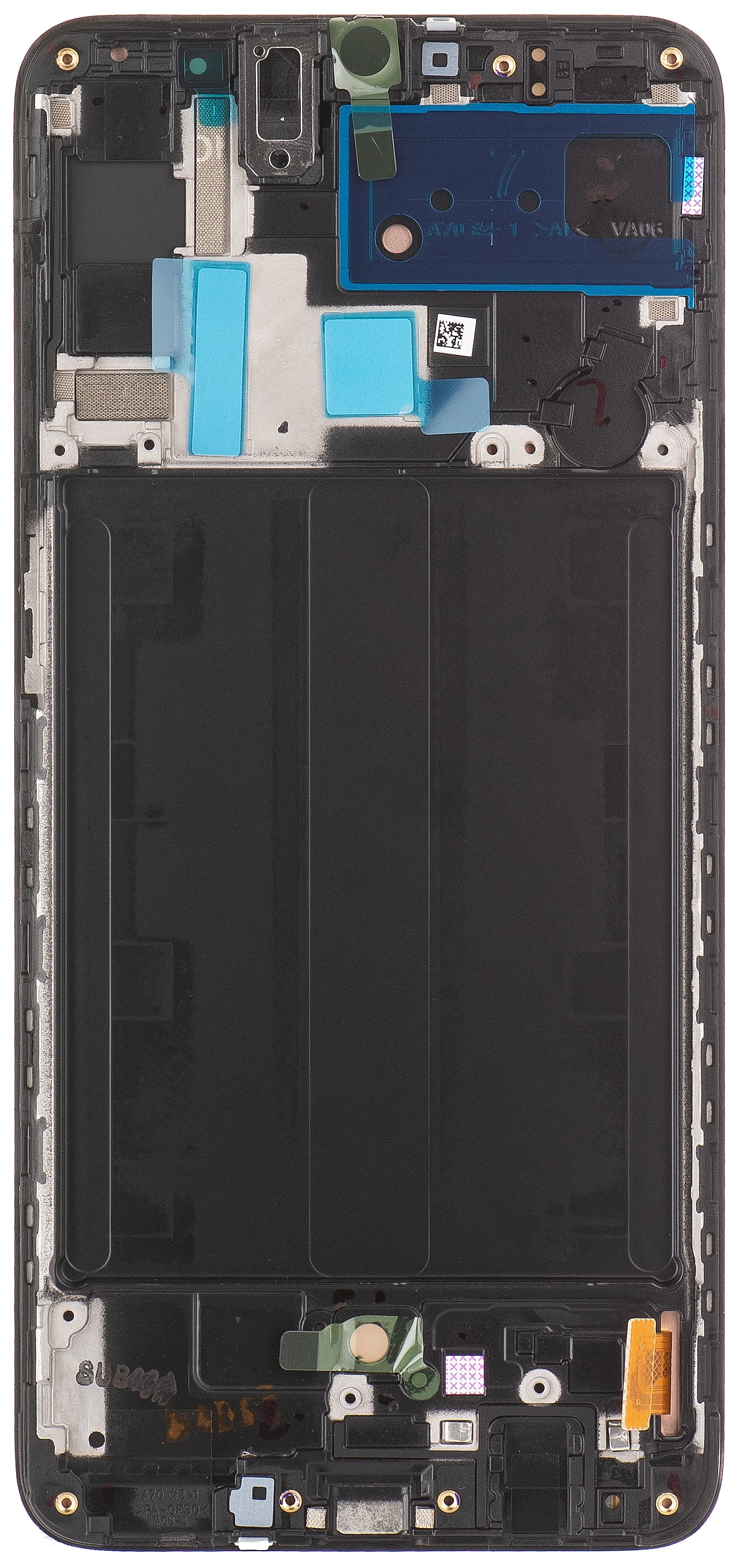 Display med berøringsskjerm Samsung Galaxy A70 A705, med ramme, svart, servicepakke GH82-19747A