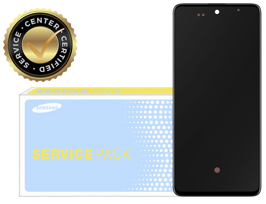 Berøringsskjerm Samsung Galaxy A51 A515, med ramme, svart, servicepakke GH82-2161669A