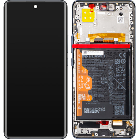 Berøringsskjerm Huawei nova 9, med ramme og batteri, svart, Servicepakke 02354NUJ