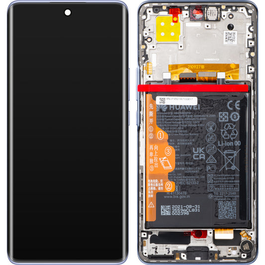 Skjerm med berøringsskjerm Huawei nova 9, med ramme og batteri, Stjerneblå, Servicepakke 02354NUF Servicepakke 02354NUF