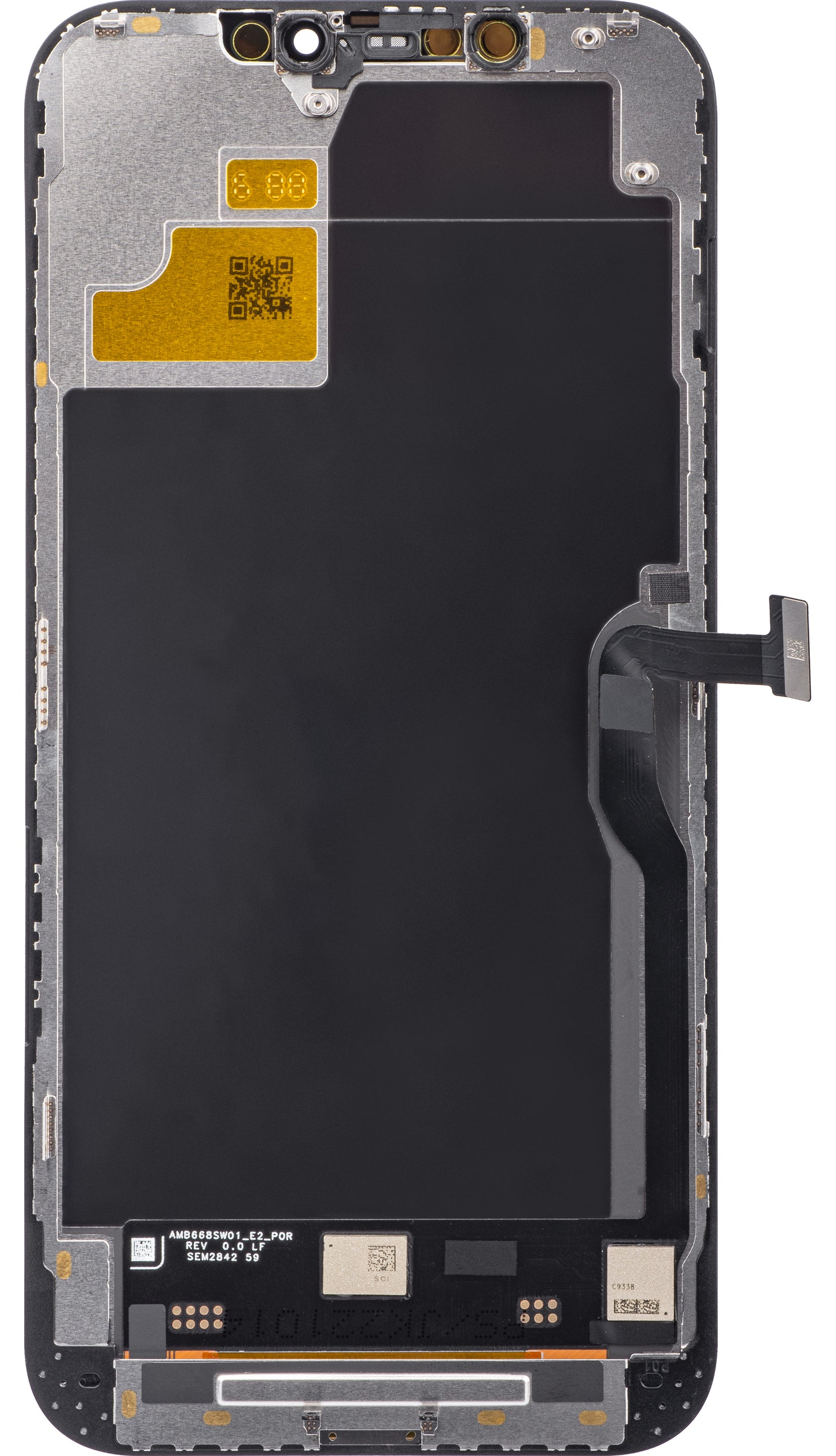 Display med JK Touchscreen for Apple iPhone 12 Pro Max, med ramme, LCD In-Cell IC Movable versjon, Svart